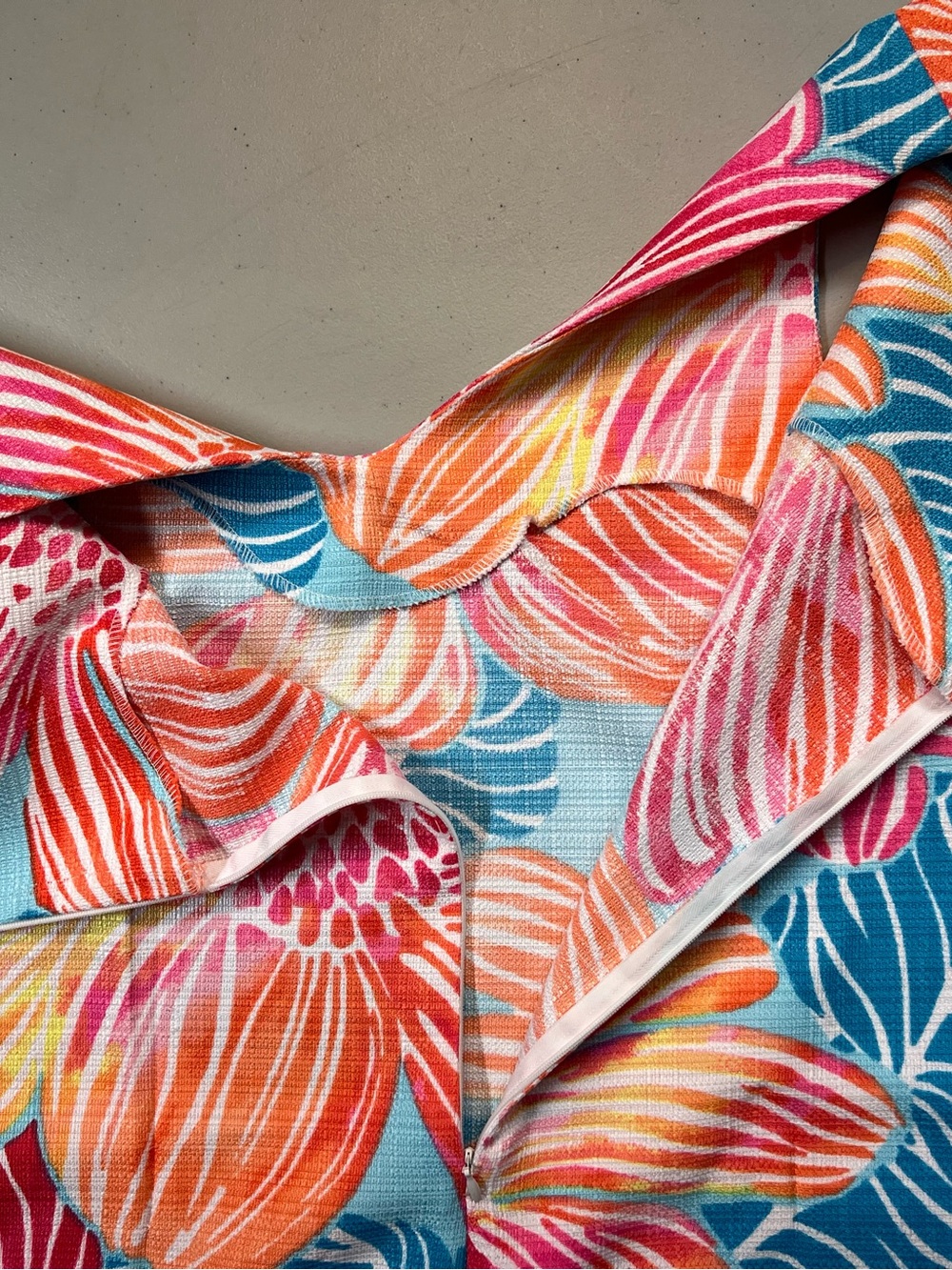 Ronni Nicole Floral Sleeveless Shift Dress Size 14 Tropical Pink Blue Orange - Picture 6 of 6